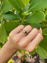 Load image into Gallery viewer, Gold Plated Multi Color Eternity Band
