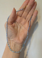 Load image into Gallery viewer, Light Blue Beaded Sparkle Necklace with Aqua Center Stones
