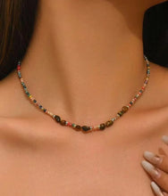 Load image into Gallery viewer, Multi Beaded Sparkle Necklace with Brown Center Stones
