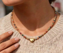 Load image into Gallery viewer, Multi Beaded Heart Necklace
