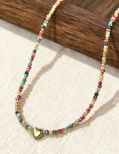 Load image into Gallery viewer, Multi Beaded Heart Necklace
