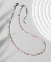 Load image into Gallery viewer, Pink and Grey Beaded Sparkle Necklace
