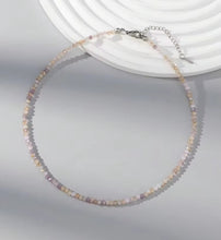 Load image into Gallery viewer, Pink and Grey Beaded Sparkle Necklace
