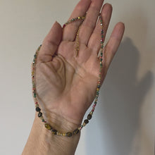 Load and play video in Gallery viewer, Multi Beaded Sparkle Necklace with Brown Center Stones
