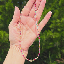 Load and play video in Gallery viewer, Multi Beaded Heart Necklace

