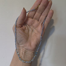 Load and play video in Gallery viewer, Light Blue Beaded Sparkle Necklace with Aqua Center Stones
