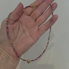 Load and play video in Gallery viewer, Multi Beaded Heart Necklace
