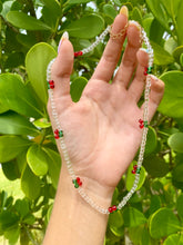 Load image into Gallery viewer, Clear Beaded and Cherry Necklace
