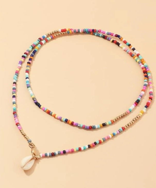 Mini Beaded Seashell Double Necklace – EYE CANDY SWIMWEAR